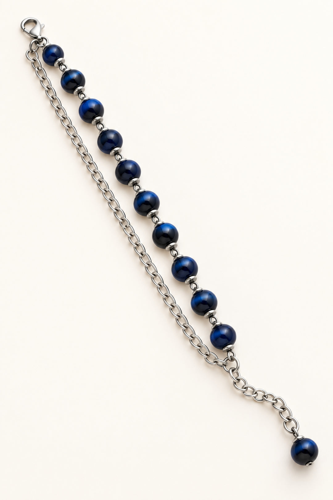APAERZ VIOLA zweireihiges Armband mit saphirblauen Glasperlen – Produktansicht 