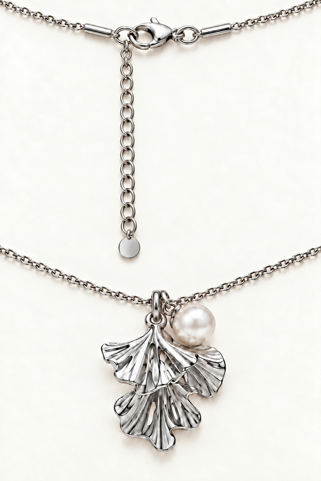 APAERZ GINKGO Halskette mit Ginkgoblatt-Anhängern, Perle und Verlängerungskette