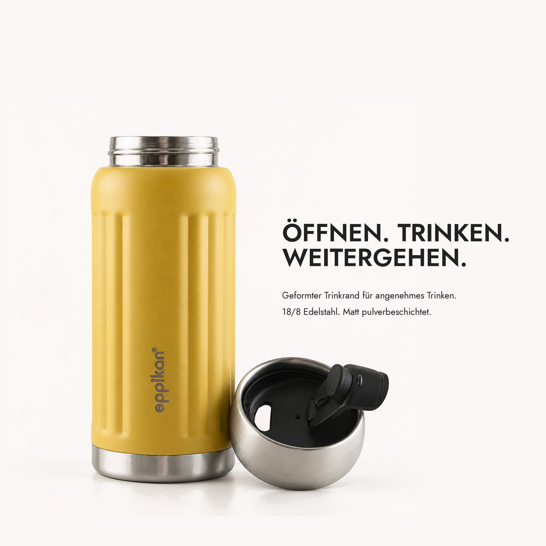 EPPIKAN eppiGrand 500 ml Thermoflasche mit Schraubdeckel und großer Trinköffnung
