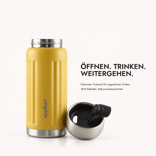 EPPIKAN eppiGrand 500 ml Thermoflasche mit Schraubdeckel und großer Trinköffnung