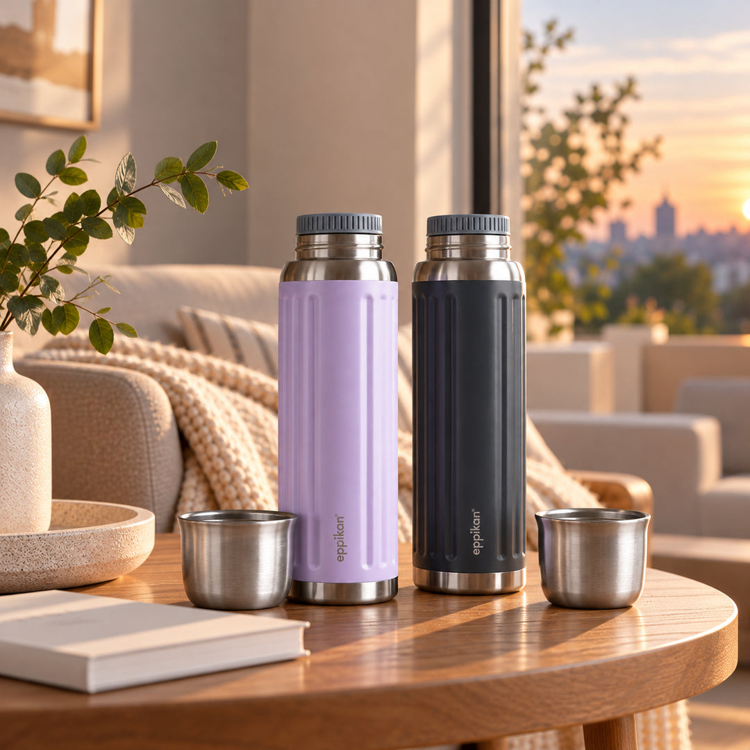 EPPIKAN eppiGrand 750 ml Thermoflasche in Night Grey und Dusty Violet