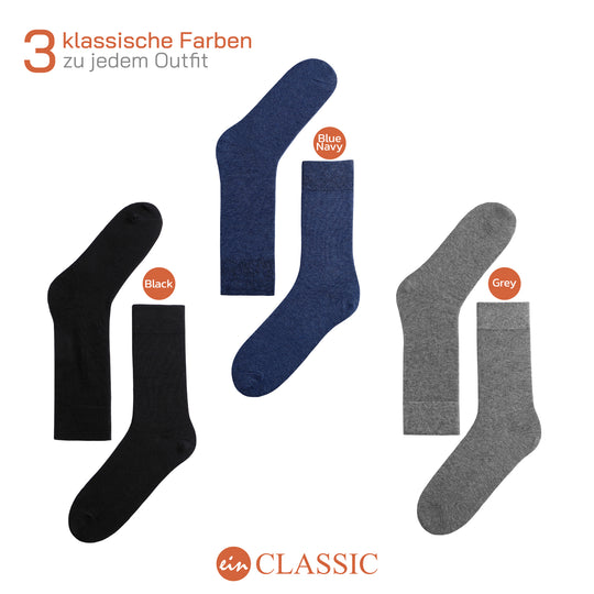EINSIEBTEL EINCLASSIC Herren Business Socken in Schwarz, Navy und Grau