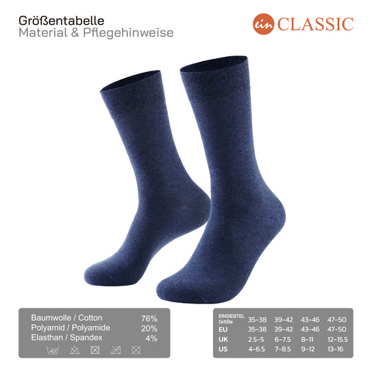 EINSIEBTEL EINCLASSIC Herren Business Socken in Navy – Größen und Material